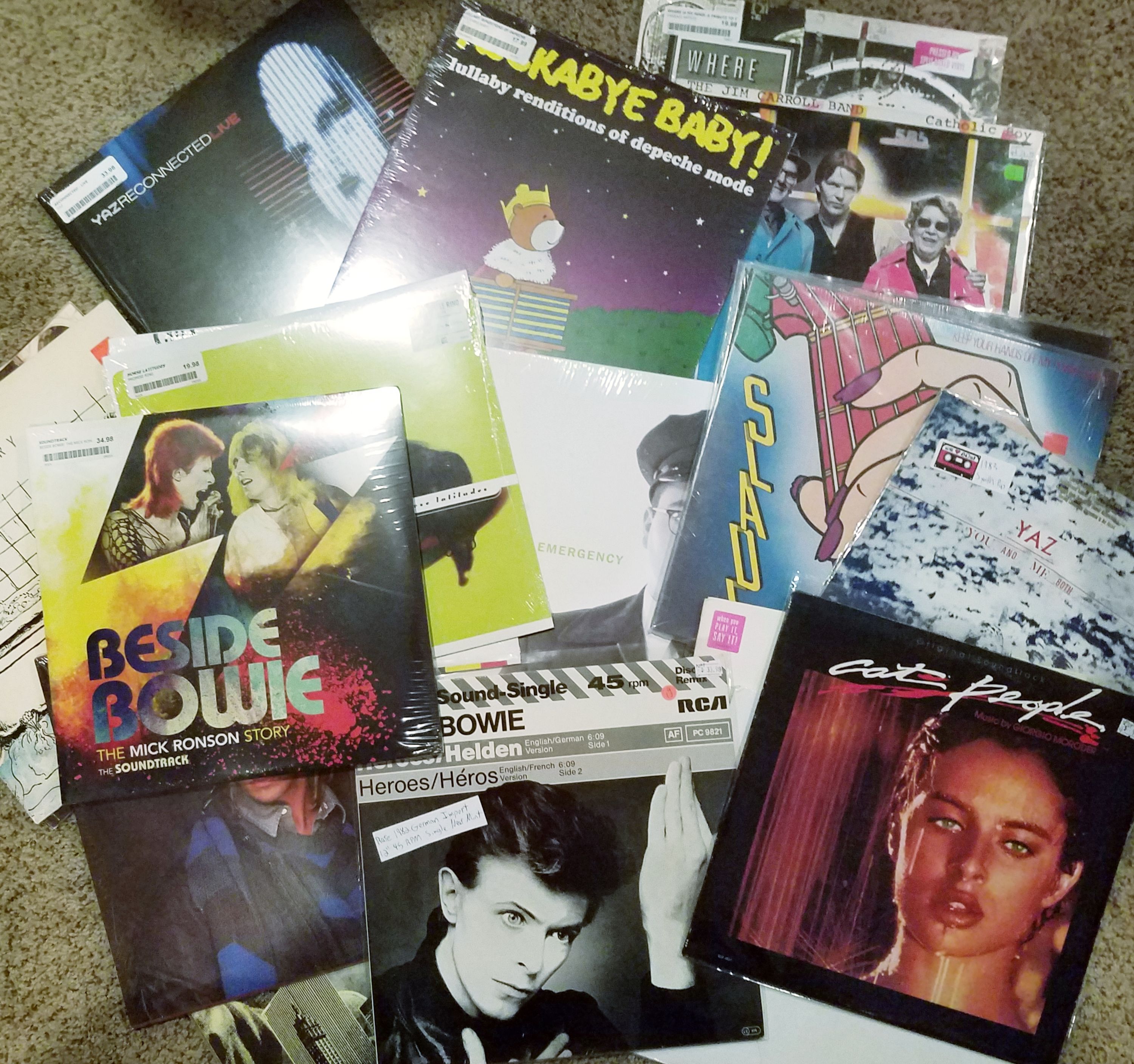 various vinyl records purchased at Dimple